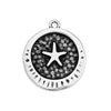 Round motif with textured starfish pendant - 23,2x20,4mm