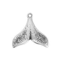 Motif whale tail with pattern pendant - 21,4x20,9mm