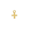Motif cross with double lines pendant - 7x10,6mm