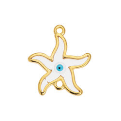 Îœotif starfish vitraux with 2 rings - 18,8x21,7mm
