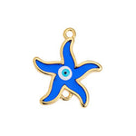 Μotif starfish vitraux with 2 rings - 18,8x21,7mm
