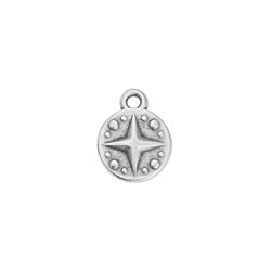Round motif with star pendant for 10mm 18Îš - 9,8x12,6mm
