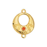 Ethnic motif with hole with 2 rings - 22,7x17mm
