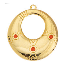 Motif ethnic with hole pendant - 27,6x31,1mm