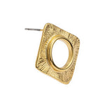 Earring rombus with hole & rays with titanium pin - 21,8x22,1mm
