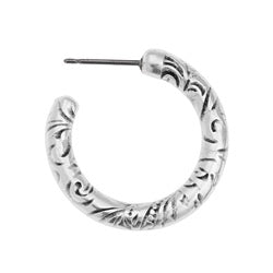 Earring hoop 3/4 ethnic pattern with titanium pin - 3,4x24,2mm