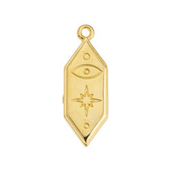 Ηexagon motif with spiritual elements pendant - 9,3x25,7mm