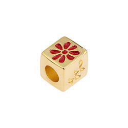Bead dice with daisy 5mm - 9,4x10,2mm