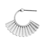 Earring with ruffle pattern with titanium pin - 2,1x22,7mm