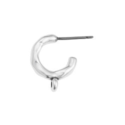 Earring hoop organic with vert. ring titanium pin - 3,6x16,4mm