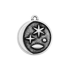 Round motif with spiritual elements pendant - 20,3x17,6mm