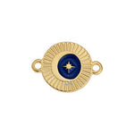 Round motif with star & rays with 2 rings - 13,7x19,2mm
