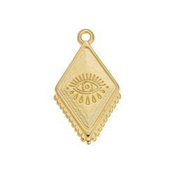 Motif rhombus spiritual with eye pendant - 13,5x23,5mm