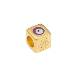 Bead cube spiritual with eye 5mm - 8,2x8,1mm