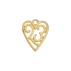 Heart motif 23 wireframe pendant - 13,5x16,9mm