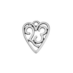 Heart motif 23 wireframe pendant - 13,5x16,9mm