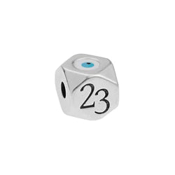 Bead cube multifaceted 23 with eye Φ3mm - 9,7x9,7mm