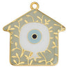 Motif house with pomegranate & eye pendant - 48,1x49,5mm