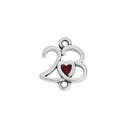 Motif 23 with heart with 2 rings - 15,2x13,6mm
