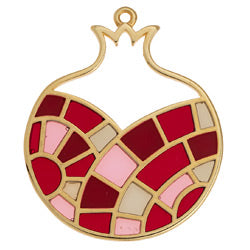 Pomegranate motif with vitraux mosaic pendant - 37,6x45,2mm