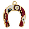 Horseshoe motif with pattern eyes pendant - 40x47,3mm