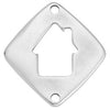 Square motif with perforated house 2 holes - 37,6x39,22mm
