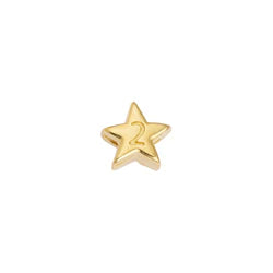 Star bead with No 2 Φ1.5mm - 8,6x8,6mm