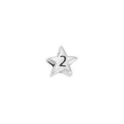 Star bead with No 2 Φ1.5mm - 8,6x8,6mm
