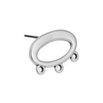 Earring oval with 3 rings with titanium pin - 21,5x14,2mm