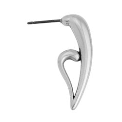 Earring half heart with titanium pin - 3,9x28,2mm