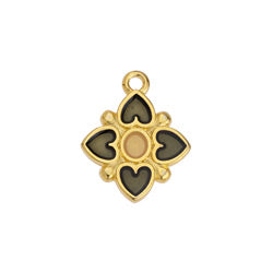 Motif flower with 4 hearts pendant - 17,5x14,2mm
