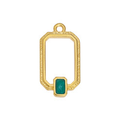Motif octagon wireframe with rectangular pendant - 22,2x11,8mm