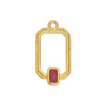 Motif octagon wireframe with rectangular pendant - 22,2x11,8mm