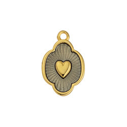 Motif with textured heart pendant - 18,6x12,3mm