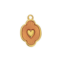 Motif with textured heart pendant - 18,6x12,3mm