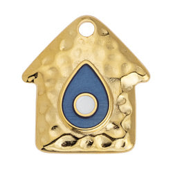 House motif with drop eye pendant - 29,2x26,7mm