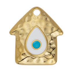 House motif with drop eye pendant - 29,2x26,7mm