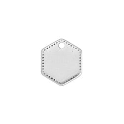 Hexagon motif plain pendant - 12x13,7mm