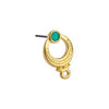 Earring ethnic with line with grains titanium pin - 16,6x2,1mm