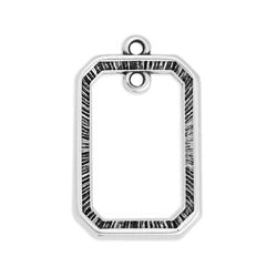 Octagono motif wireframe with inner ring pendant - 16,5x26,4mm