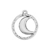 Round motif hammered with moon pendant - 18,7x21,3mm