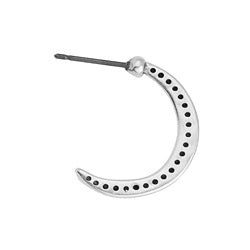 Earring moon with dots with titanium pin - 1,5x20,3mm