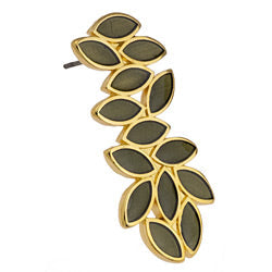 Earring with leaves & titanium pin - 14,7x33,36mm