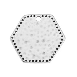 Motif octagon hammered with dots pendant - 24,7x22,7mm