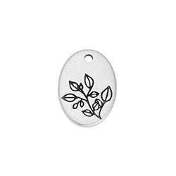 Oval motif with flowers pendant - 12,02x16,5mm