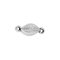 Magnetic clasp leaf with 2 rings - 7,4x17,6mm