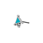 Earring triangle ethnic with titanium pin 9,2x10,5mm