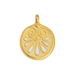 Round motif carved pendant for 2mm 16,7x21,6mm