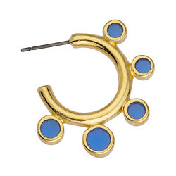 Earring hoop 3/4 with vitraux circles titanium pin 27,5x28,1mm