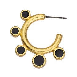 Earring hoop 3/4 with vitraux circles titanium pin 27,5x28,1mm